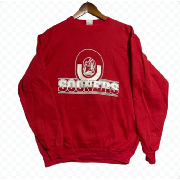Sportswear Men's Oklahoma Sooners Crewneck Sweatshirt Red Fleece - Size XL - Picture 1 of 8